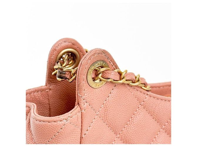 Chanel Sac hobo froissé brillant pour femmes, sac bandoulière et épaule avec poche caviar et chaîne, Rose Rouge - vue 7