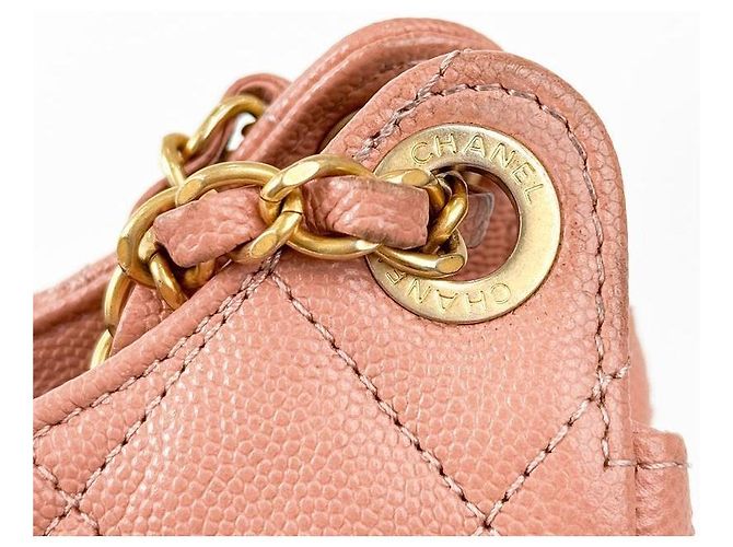 Chanel Sac hobo froissé brillant pour femmes, sac bandoulière et épaule avec poche caviar et chaîne, Rose Rouge - vue 9