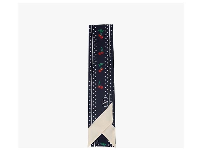 Valentino Sciarpa Skinny in Twill di Seta EXB CEU Nero - vista 2