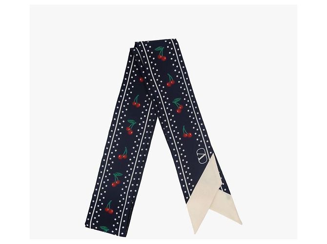 Valentino Sciarpa Skinny in Twill di Seta EXB CEU Nero - vista 4