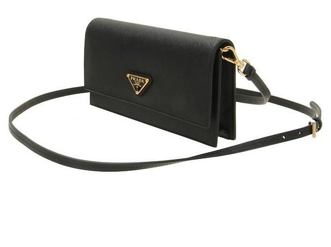 Prada Mini borsa in pelle Saffiano stamp : Nero - vista 2