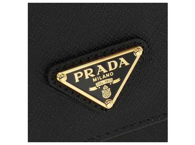 Prada Mini borsa in pelle Saffiano stamp : Nero - vista 5