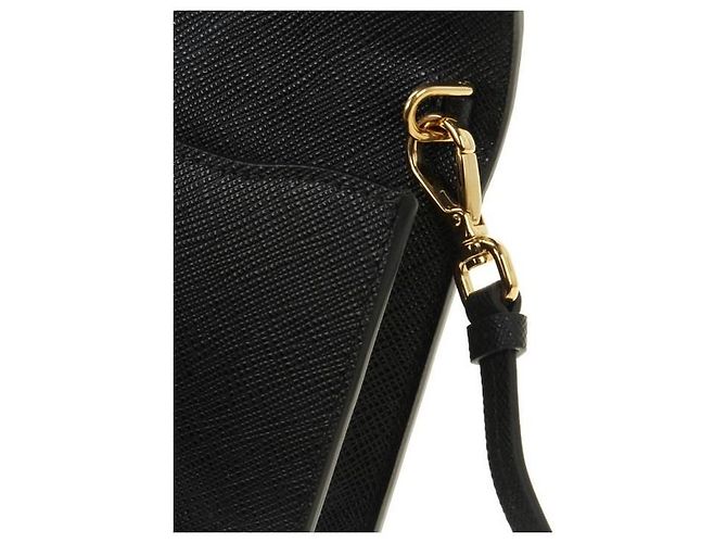 Prada Mini borsa in pelle Saffiano stamp : Nero - vista 7