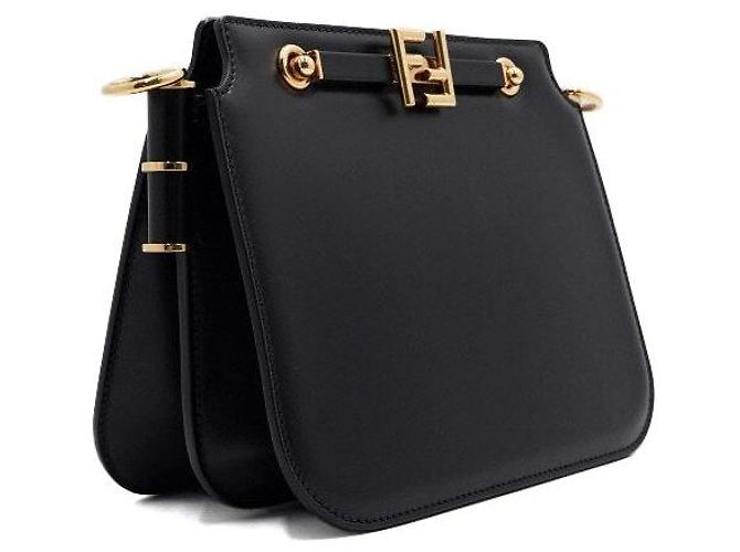 Fendi Sac à épaule pour femme en cuir noir Touch avec logo doré - vue 4