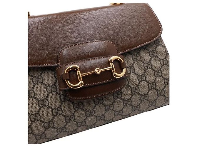 Gucci Borsa Tote e Borsa a Tracolla da Donna Horsebit Medium con Manico Superiore Marrone - vista 10