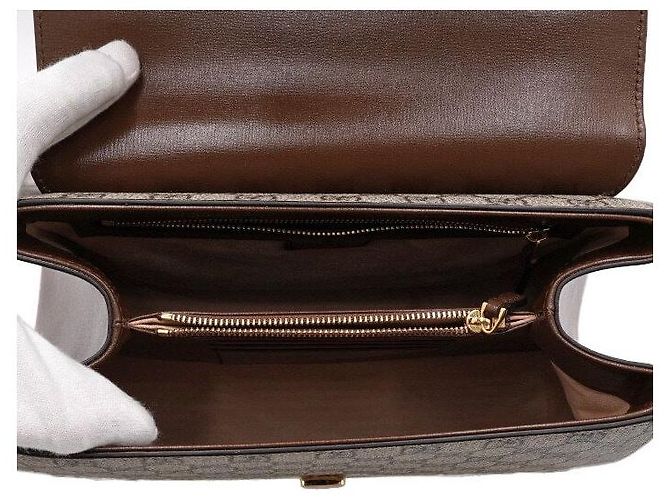 Gucci Borsa Tote e Borsa a Tracolla da Donna Horsebit Medium con Manico Superiore Marrone - vista 6