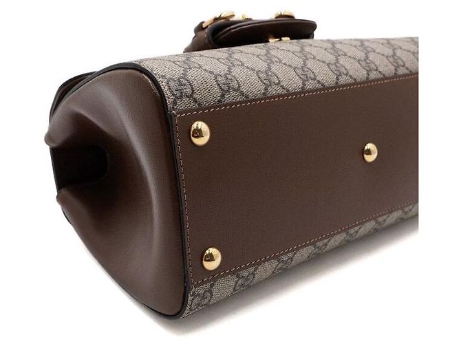 Gucci Borsa Tote e Borsa a Tracolla da Donna Horsebit Medium con Manico Superiore Marrone - vista 9