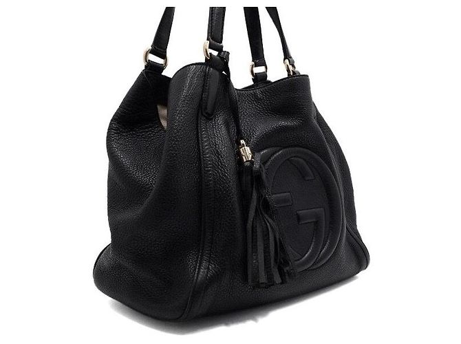Gucci Borsa Tote e Borsa a Tracolla SOHO GG Logo Nero - vista 3