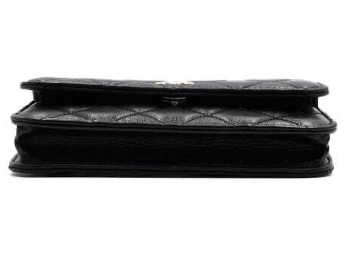 Chanel Mini borsa a tracolla e crossbody in pelle nera con catena di perle Nero - vista 8