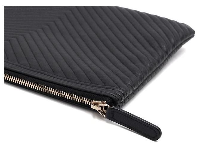 Chanel Bolso Clutch Boy Medium Chevron Negro - vista 9