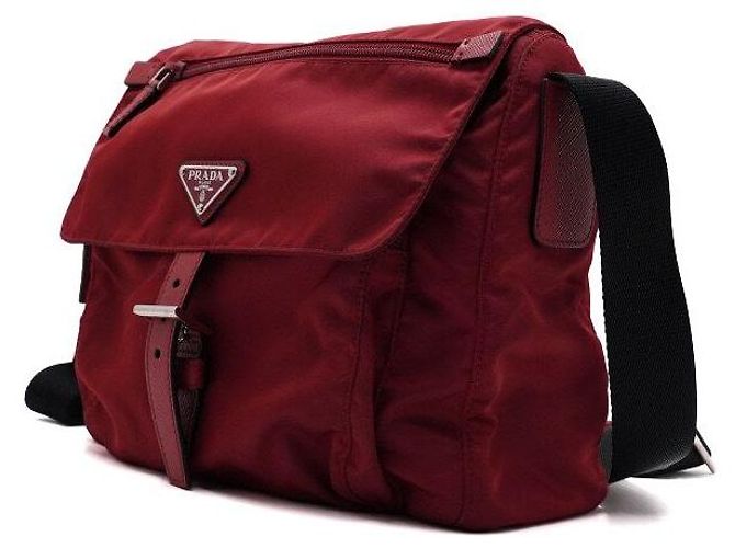 Prada Borsa a spalla e borsa a tracolla in nylon Tessuto Pocono rossa - vista 2
