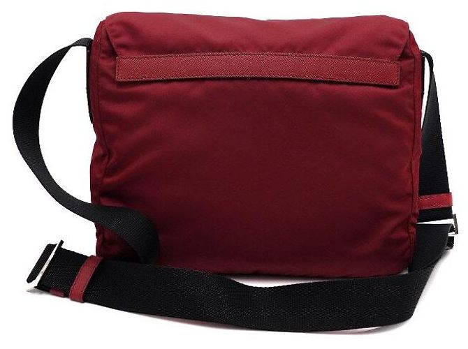 Prada Borsa a spalla e borsa a tracolla in nylon Tessuto Pocono rossa - vista 4