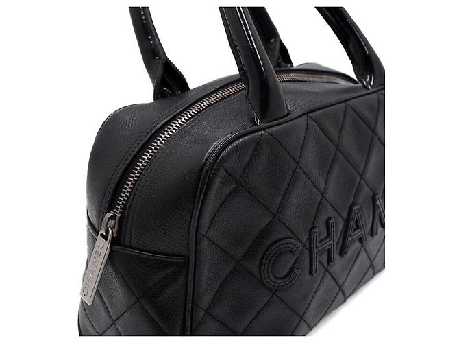Chanel Borsa Tote da Donna in Caviar Nero con Logo Iniziale - vista 10
