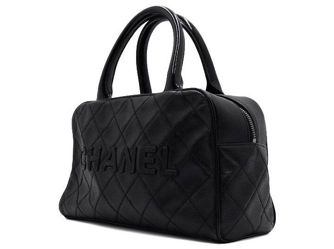 Chanel Borsa Tote da Donna in Caviar Nero con Logo Iniziale - vista 2