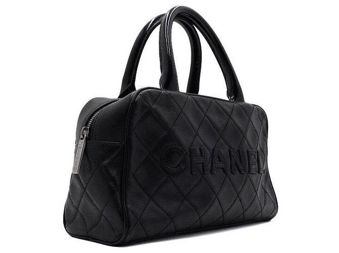 Chanel Borsa Tote da Donna in Caviar Nero con Logo Iniziale - vista 3