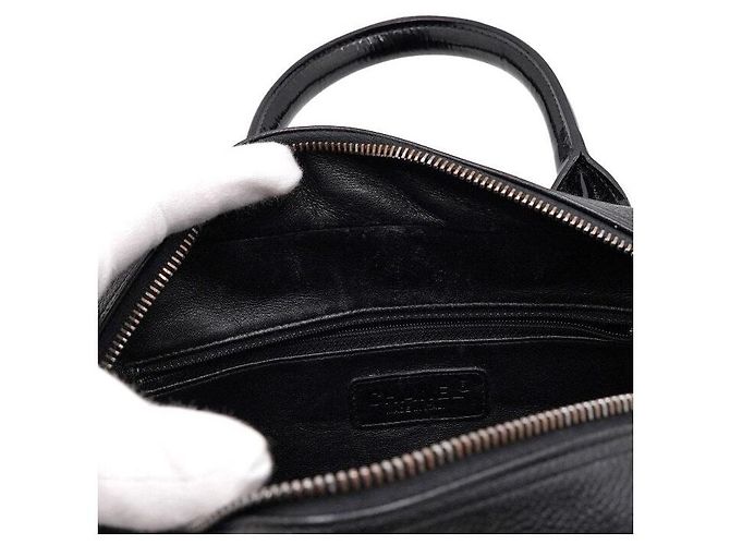 Chanel Borsa Tote da Donna in Caviar Nero con Logo Iniziale - vista 6