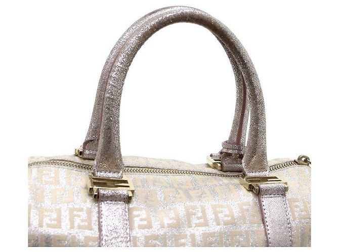 Fendi Boston-Tasche aus Canvas mit FF-Logo Beige Braun - Ansicht 10