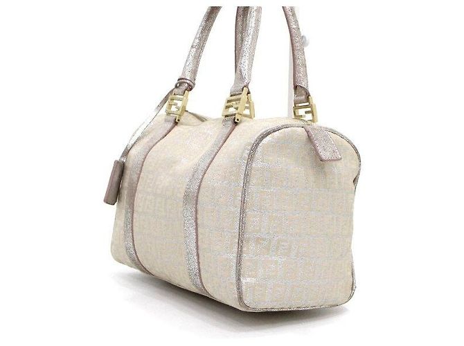 Fendi Boston-Tasche aus Canvas mit FF-Logo Beige Braun - Ansicht 2
