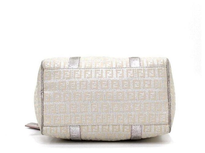 Fendi Boston-Tasche aus Canvas mit FF-Logo Beige Braun - Ansicht 6