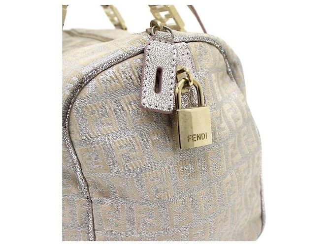 Fendi Boston-Tasche aus Canvas mit FF-Logo Beige Braun - Ansicht 8