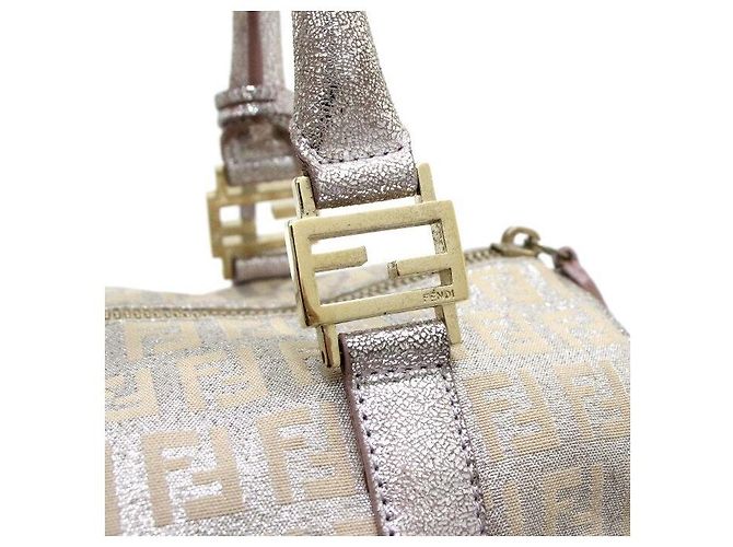 Fendi Boston-Tasche aus Canvas mit FF-Logo Beige Braun - Ansicht 9