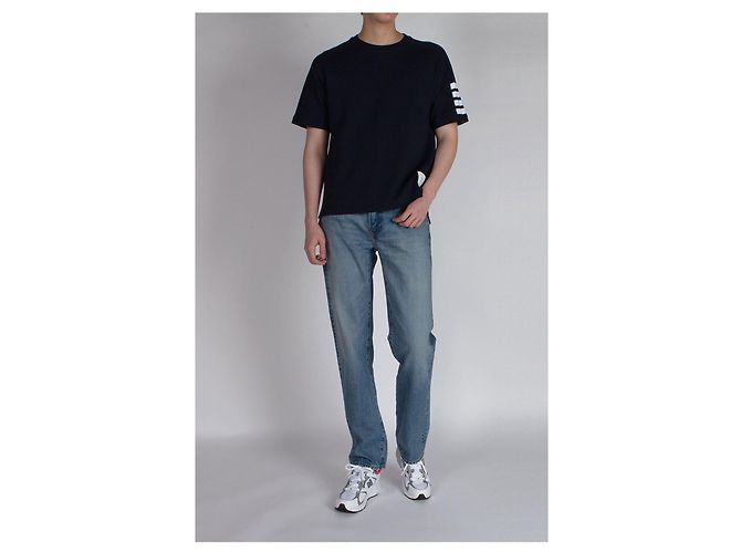 Thom Browne Milano Cotton T-Shirt mit diagonalen Ärmeln - Ansicht 3