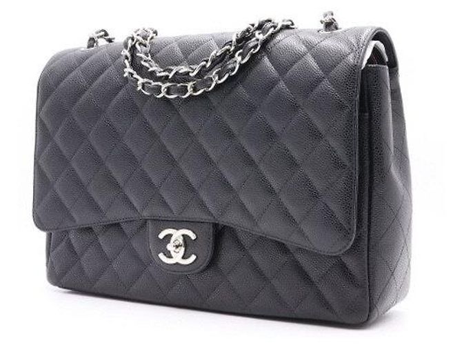 Chanel Borsa a tracolla con patta e catena argentata Nero - vista 3