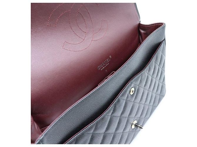 Chanel Borsa a tracolla con patta e catena argentata Nero - vista 6