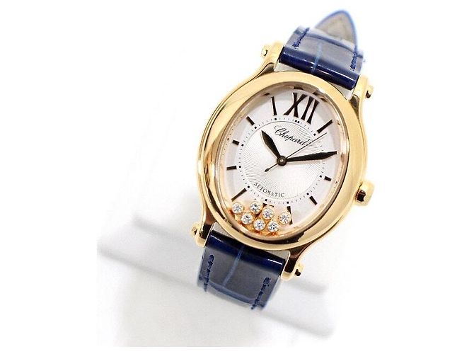 Chopard Relógio Automático Feminino Happy Sport com Diamantes e Pulseira de Couro Rosa - vista 2