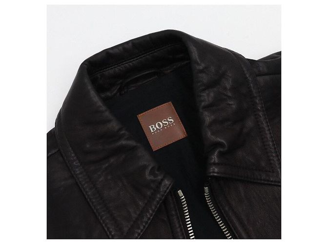 Hugo Boss Giacca in pelle nera da uomo Nero - vista 5