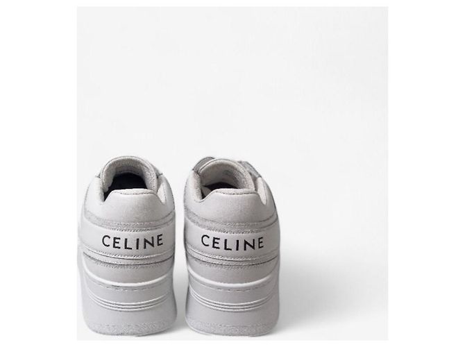 Céline Baskets en cuir de veau à talon compensé - vue 2
