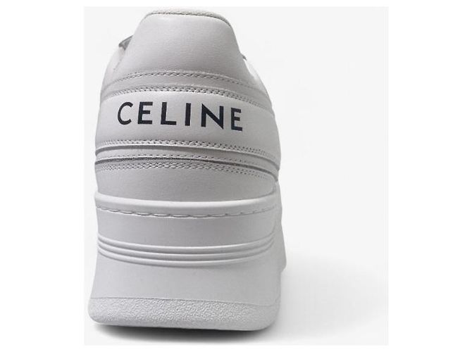 Céline Baskets en cuir de veau à talon compensé - vue 3