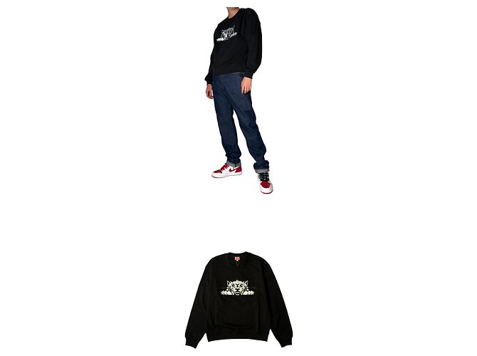 Kenzo Sudadera clásica de algodón Happy Tiger Multicolor - vista 4