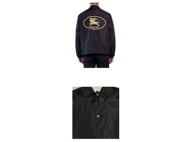 Burberry SLINDON Night Stamp Nylon Coach Jacke Schwarz - Ansicht 2