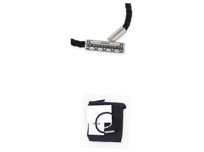 Dior Bracciale in pelle intrecciata da uomo Nero - vista 4