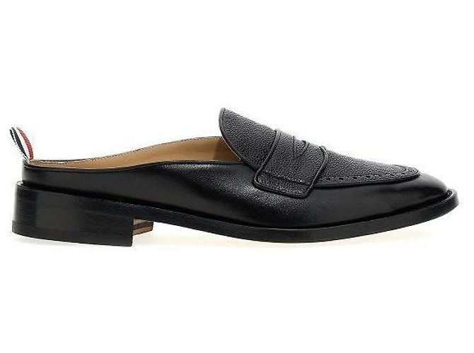 Thom Browne Mocassini Penny in pelle grana Varsity - vista 3