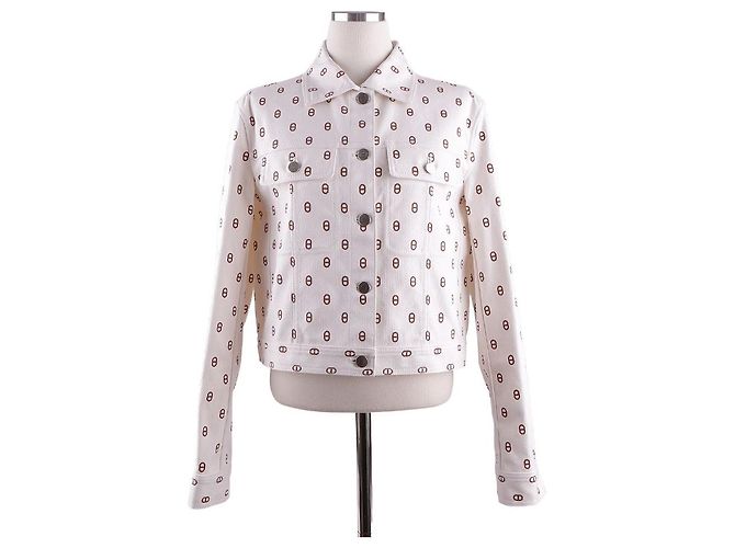 Hermès Giacca in denim Chaine d'Ancre da donna Bianco - vista 16