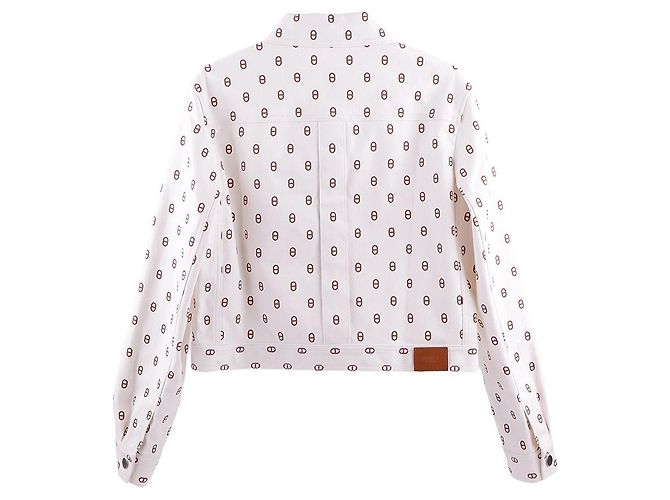 Hermès Giacca in denim Chaine d'Ancre da donna Bianco - vista 4