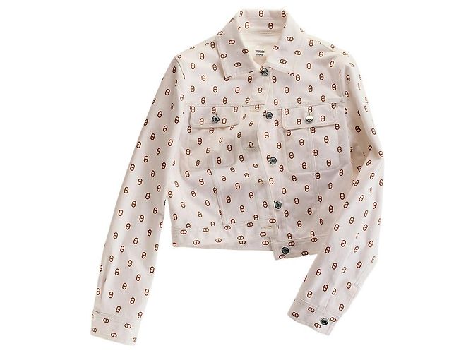 Hermès Giacca in denim Chaine d'Ancre da donna Bianco - vista 6