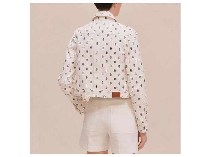 Hermès Giacca in denim Chaine d'Ancre da donna Bianco - vista 8