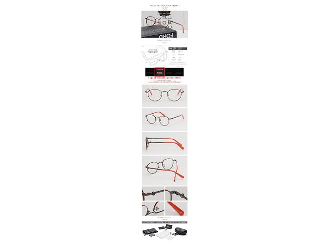 Moncler Brillengestell Rot Silber Luxus Metall Rund Mode - Ansicht 3