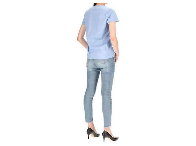 Moncler T-shirt in cotone con patch logo Blu - vista 14