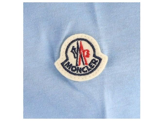 Moncler T-shirt in cotone con patch logo Blu - vista 3