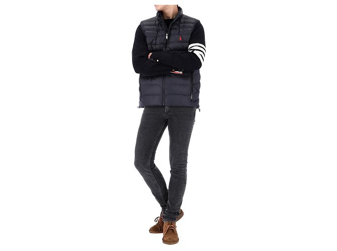Ralph Lauren Red Pony bestickte Steppweste Schwarz - Ansicht 12