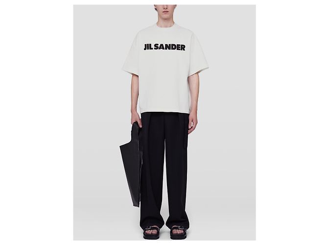 T-shirt con logo Jil Sander Argentata Argento - vista 2