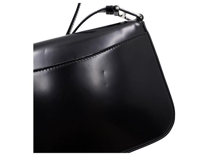 Prada Borsa a spalla con patta e borsa a tracolla in pelle spazzolata nera Nero - vista 8