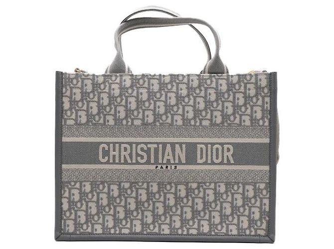 Dior Borsa Tote e Borsa a Tracolla Medium Oblique Grigia Marrone - vista 2