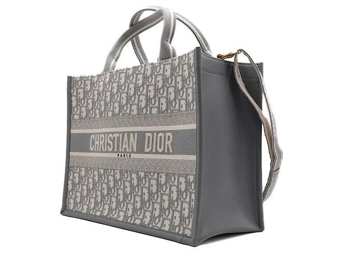 Dior Borsa Tote e Borsa a Tracolla Medium Oblique Grigia Marrone - vista 3