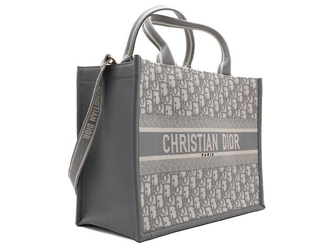 Dior Borsa Tote e Borsa a Tracolla Medium Oblique Grigia Marrone - vista 4