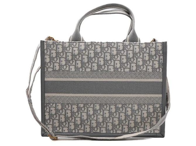 Dior Borsa Tote e Borsa a Tracolla Medium Oblique Grigia Marrone - vista 5